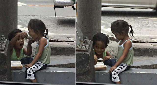 幫小乞丐買食物...他轉頭就跑　街角見挨餓「一口一口餵妹妹」：妳飽我就開心了