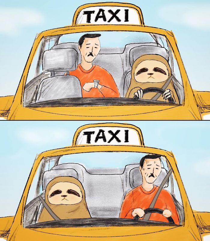 等到都老了！19張「樹懶的日常」幽默插畫　連影子也比別人慢超好笑