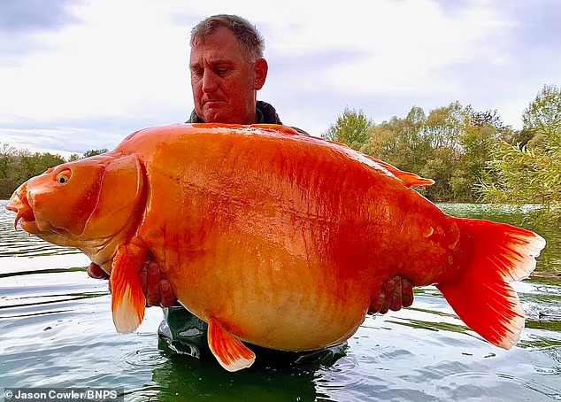水中怪獸！釣客釣上30公斤「巨無霸金魚」　可能刷新世界紀錄