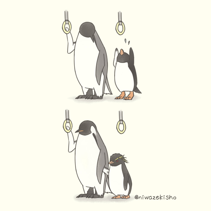如果小企鵝過人類生活～　超療癒插畫「小企鵝呆萌日常」：呼拉圈搖不起來超Q❤️
