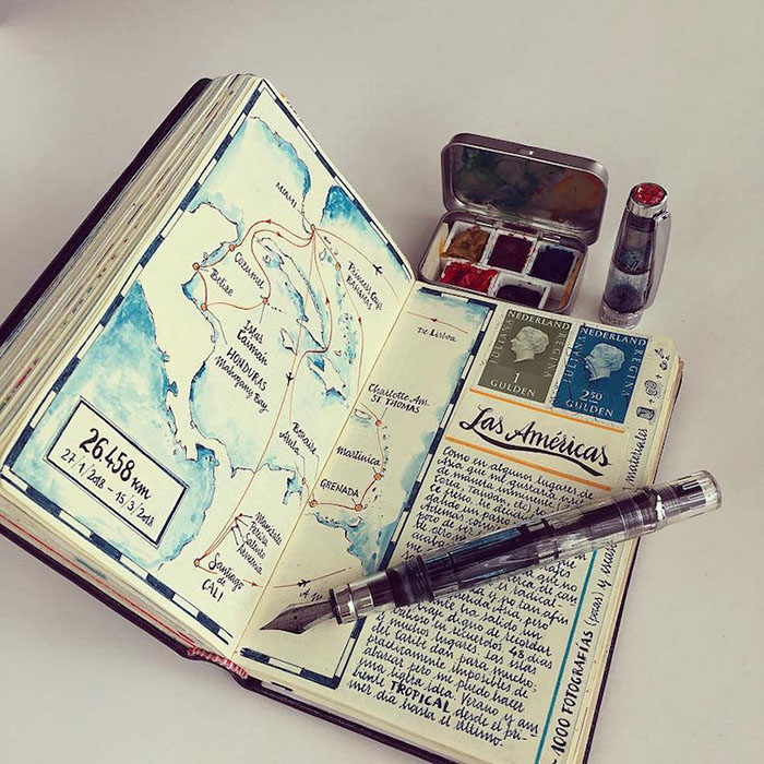 航空工程師辭職環遊世界！　「沒學過繪畫」手帳卻比旅遊雜誌更精美