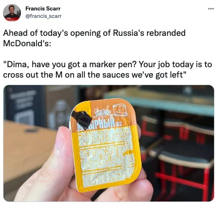 俄羅斯麥當勞重新開張！改名後「新LOGO曝光」　菜單沒有大麥克