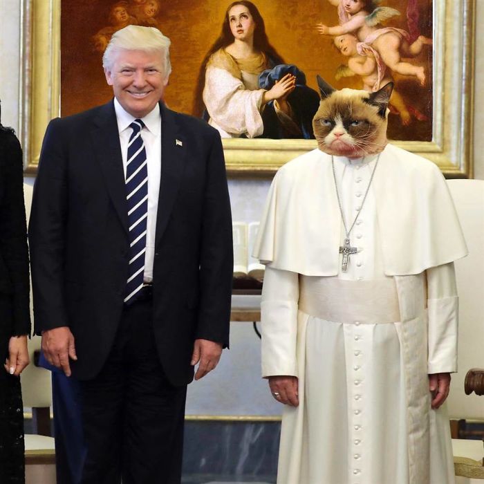 教宗會見川普出現「罕見大臭臉」　網友笑慘：梗圖大賽開跑！