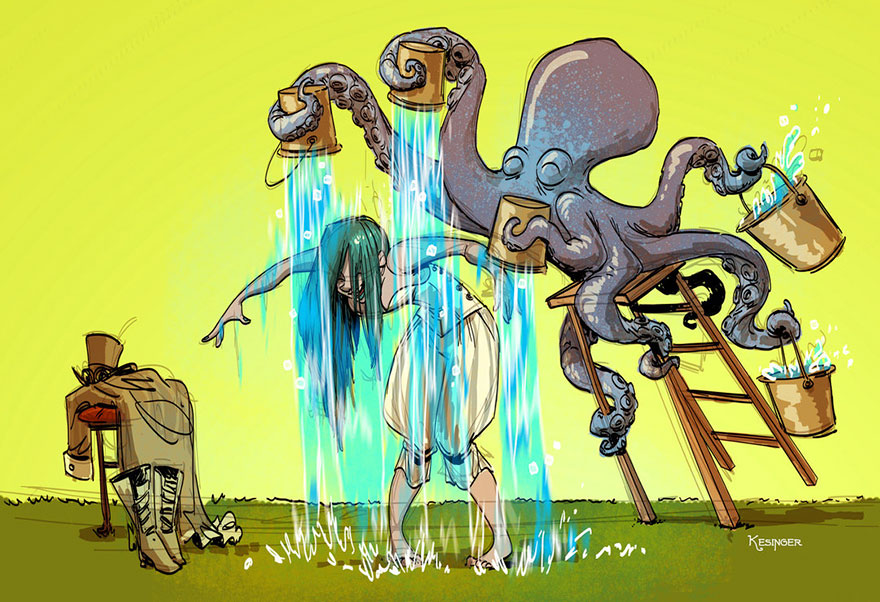 迪士尼畫師創作的「遛寵物章魚」漫畫超萌化人心，看到最後大家都強烈要求拍成動畫！