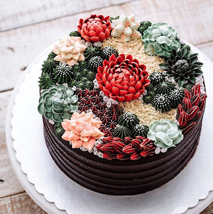 20張會讓你誤以為在吃盆栽的仙人掌蛋糕，當你知道它的製作原料後會忍不住大叫出聲！