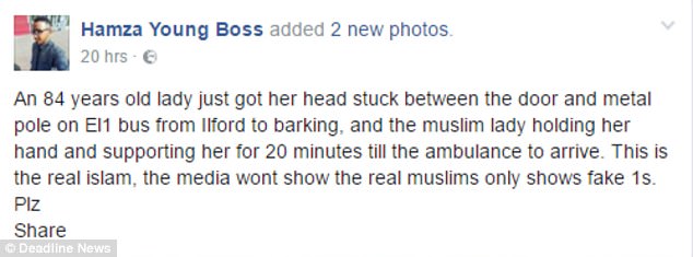 這個穆斯林女子驚見老人家暈倒馬上就衝過去，接著照片上傳到網路後她沒想到網友會有這樣的反應！