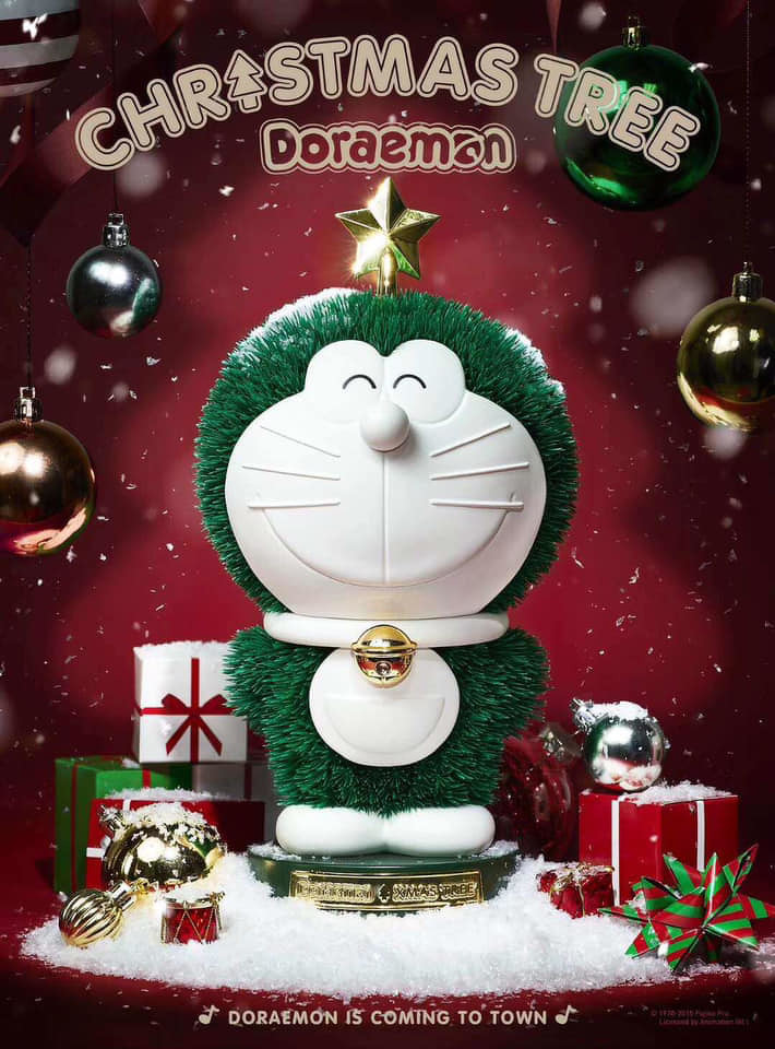 哆啦A夢化身聖誕樹發出雪白光芒　按一下「點亮心情」聖誕最棒禮物