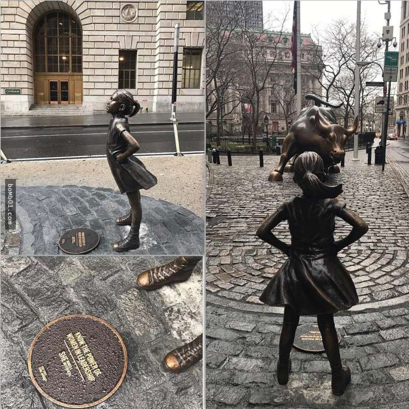 他們在半夜把這個小女孩雕像搬到華爾街金牛面前，隔天大家發現的真相讓全世界女性都歡呼！