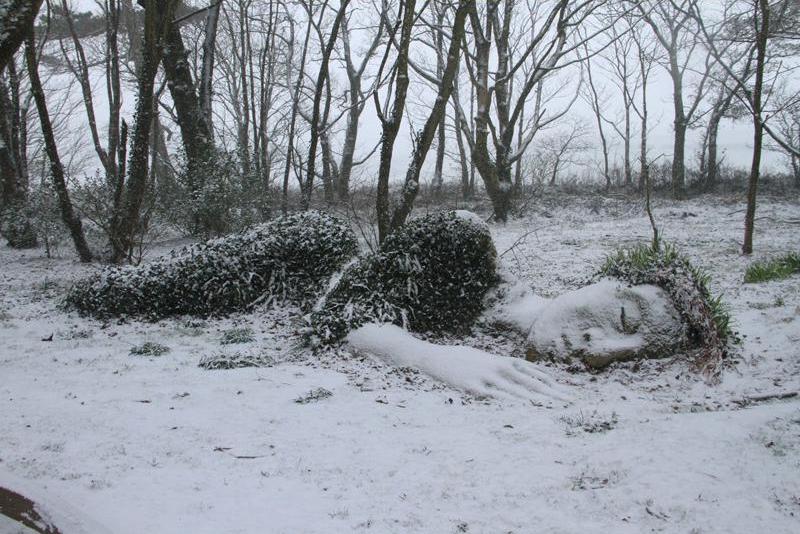 森林失落的女神...雕塑「融入大自然」變一幅畫　冬季換穿「雪之禮服」超級美❤