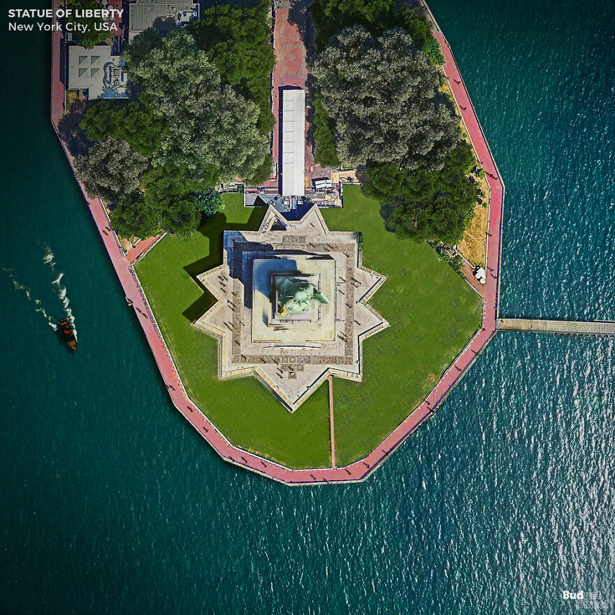 不同視角的美！　6個「世界知名地標」俯視照：自由女神像底部超奇妙！