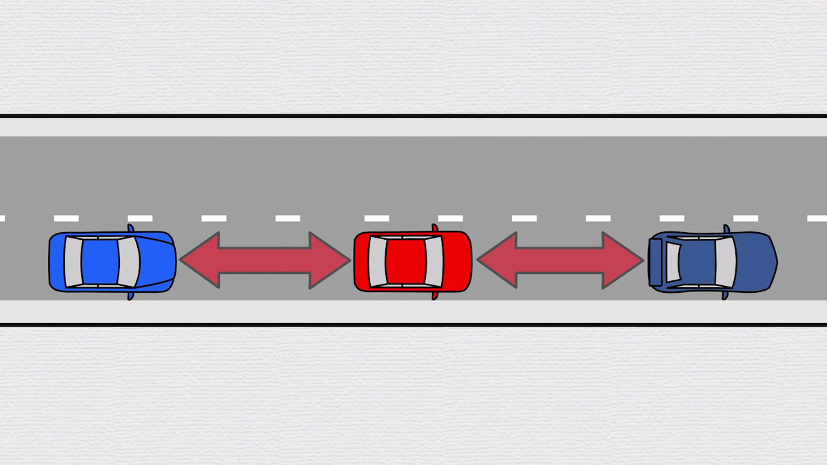 網發問：高速公路沒紅綠燈也塞車？　示意圖解析：前面車輛「形成路口」