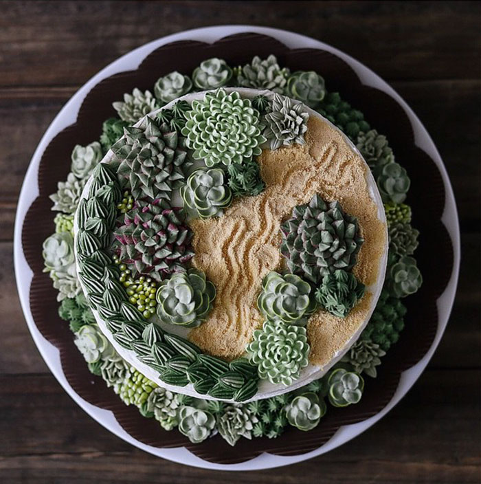 20張會讓你誤以為在吃盆栽的仙人掌蛋糕，當你知道它的製作原料後會忍不住大叫出聲！