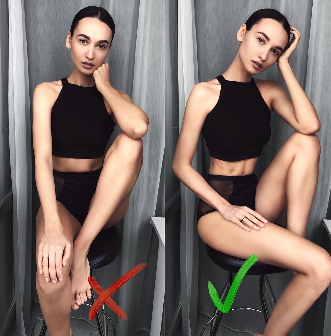 模特網紅示範拍出逆天長腿　學會「糟糕VS美麗」比例馬上變好
