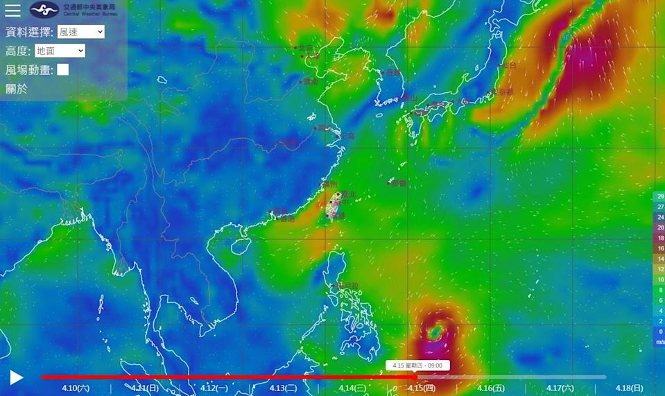快降雨吧！氣象預報圖出現「巨大颱風」狂吸水氣　這週可能路徑曝光