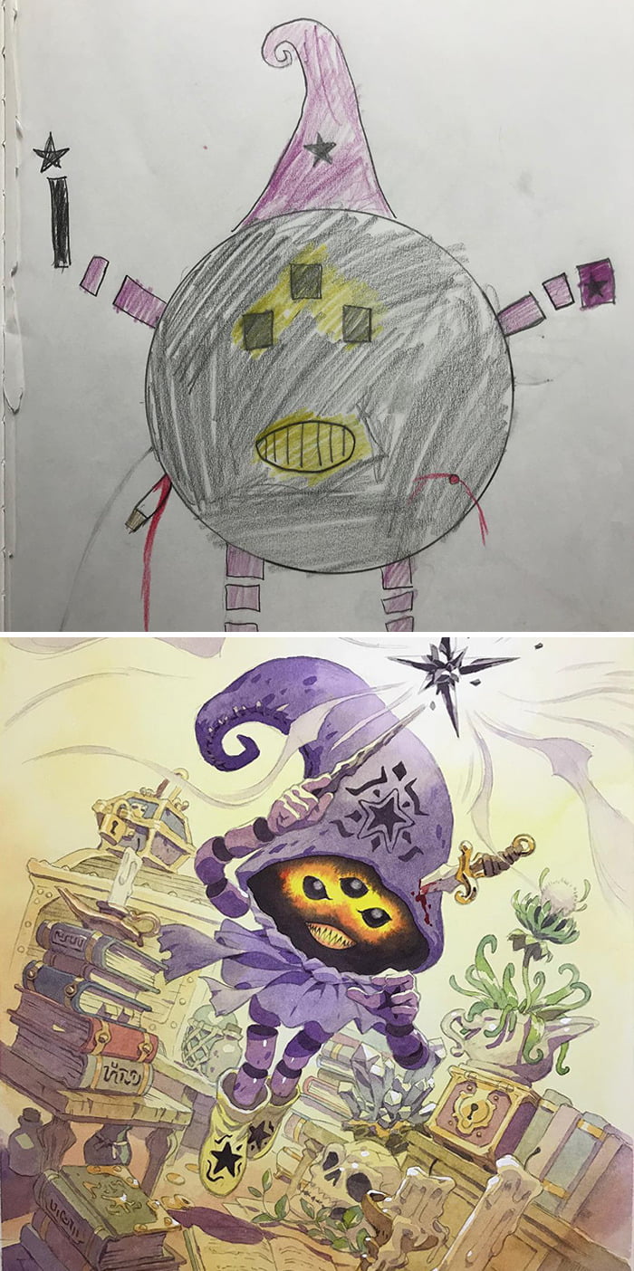孩童的想像力是最無價的！　動畫師爸「轉換兒子塗鴉」變超酷角色：出現在電影也無違和～