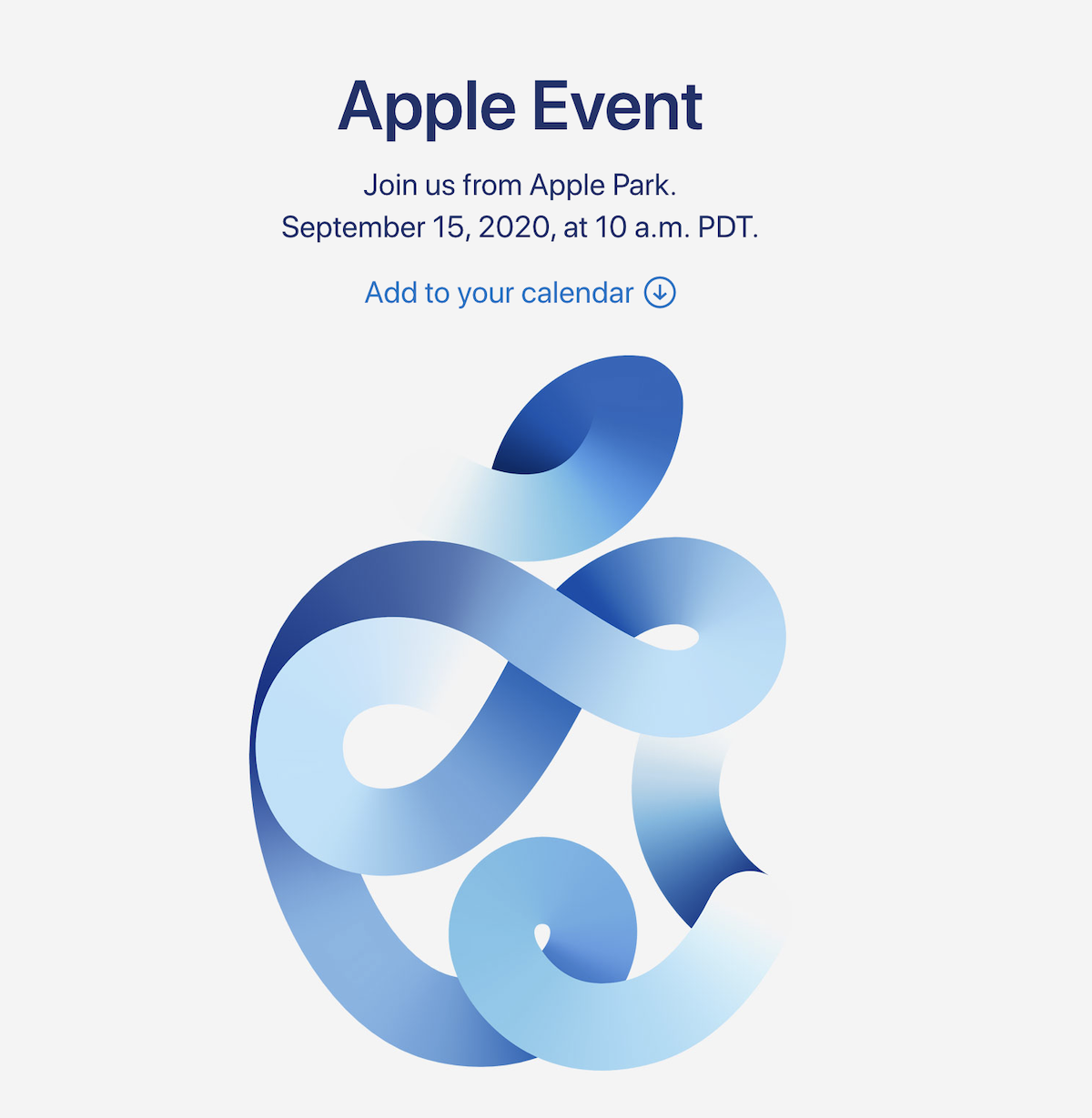終於要來了！蘋果「秋季新品發表會」9/16線上見　邀請函藍色Logo藏玄機