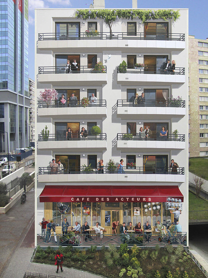 穿牆了！「3D立體塗鴉」把街景帶到海洋　整座空白牆變身「住滿居民」超驚艷