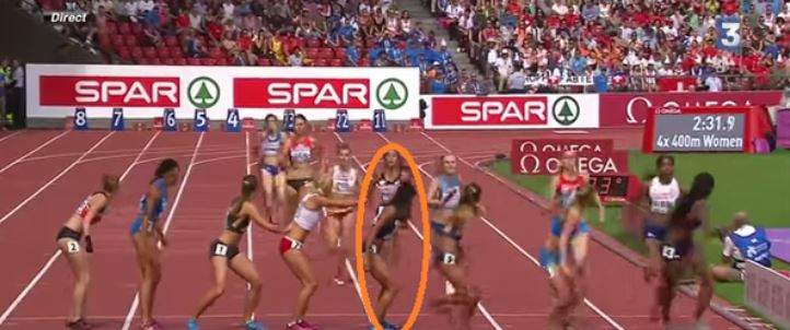 法國女選手在1600接力賽上「大落後跑第四」，逼近終點時突然「爆氣開外掛」…結果全場傻眼！