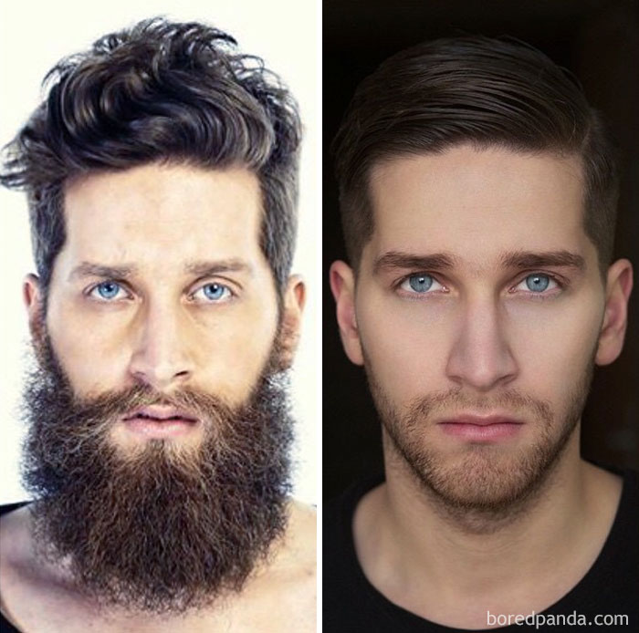 30張讓大家都不相信是同一個人的「刮鬍子後變天菜」對比圖！