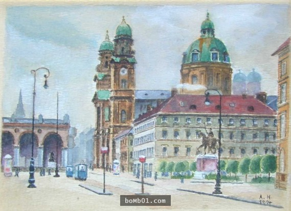 22張「希特勒變魔王前的精美畫作」，如果當初他錄取藝術學院就「不會有二次大戰」了啊！