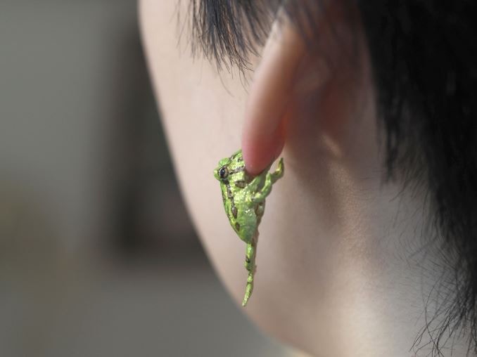 「蛙蛙咬耳朵」耳環超有趣　整隻好逼真驚艷網友：好像會動欸
