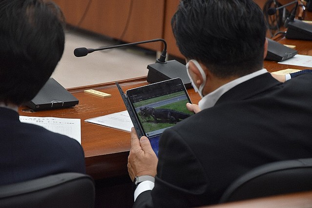 日本議員開會偷玩手機「看鱷魚走路影片」整整5分鐘　被抓包他害羞認：抱歉，我真的很喜歡