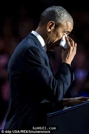 歐巴馬告別演說讓現場充滿洋蔥的味道，談到第一夫人時他也忍不住在全世界面前哭了…