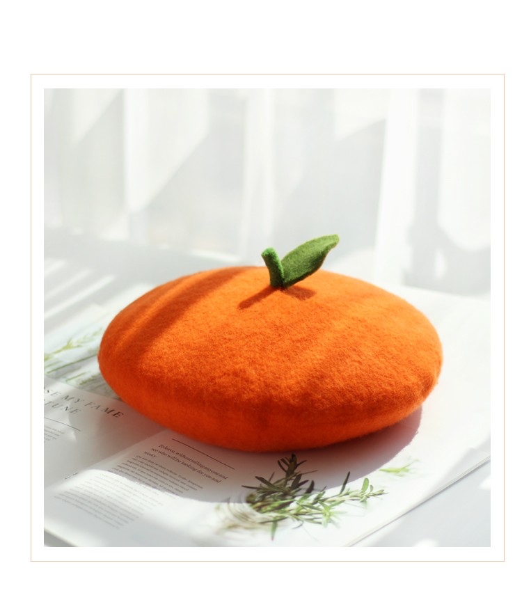 柑橘系少女必備！淘寶熱賣「日系椪柑貝雷帽」　揪閨蜜來當行動小橘子吧！