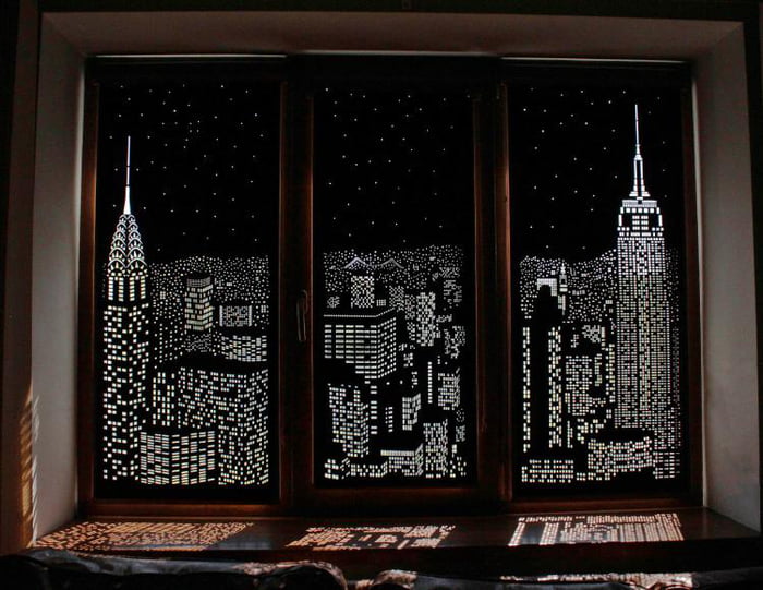 白天也能看絕美夜景！　烏克蘭「城市剪影窗簾」浪漫伴你午睡
