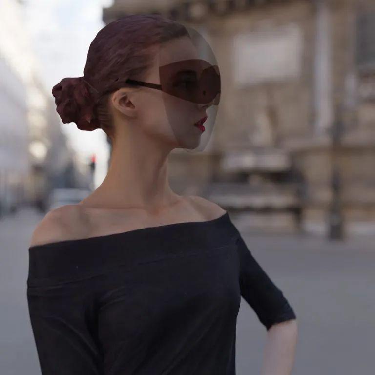 防飛沫也能這麼時尚！　紐約設計師開發「極簡面罩」科幻感根本超前潮流30年