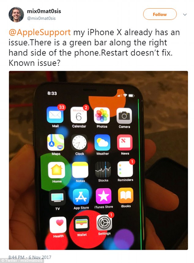 你有中招嗎？才剛買到iPhone X就傻眼看到螢幕出現「神秘綠線」，蘋果將回收大量有這個問題的手機！