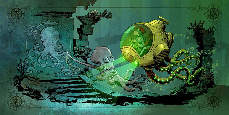 迪士尼畫師創作的「遛寵物章魚」漫畫超萌化人心，看到最後大家都強烈要求拍成動畫！