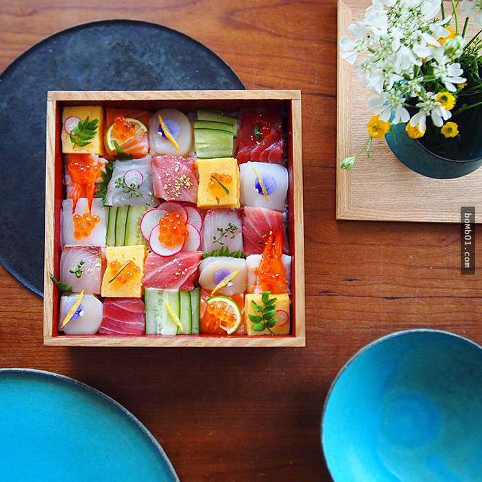 這就是日本現在最瘋狂流行的「馬賽克壽司」，無限可能性的造型完全突破了對壽司的想像啊！