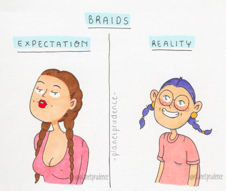 18張女生「幻想 VS 現實」的差異插畫　女網友直呼：這根本就是我啊
