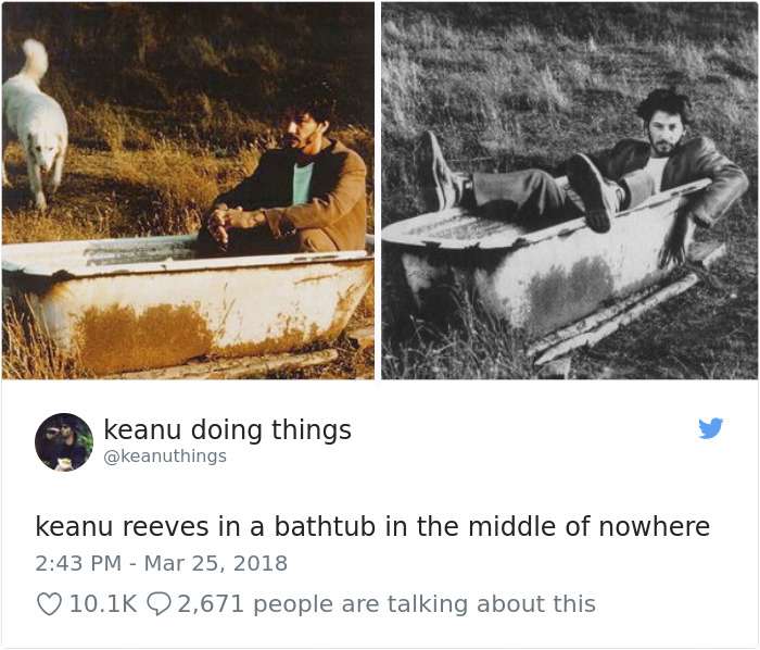 網友神惡搞「基努李維在幹嘛」照片　各種認真的描述反而害大家笑哭