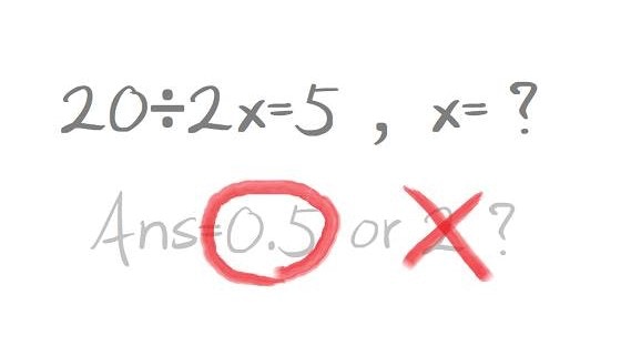 一道「小學算式」網友卻吵翻天！　「20÷2x=5」連數學老師也算出不同答案