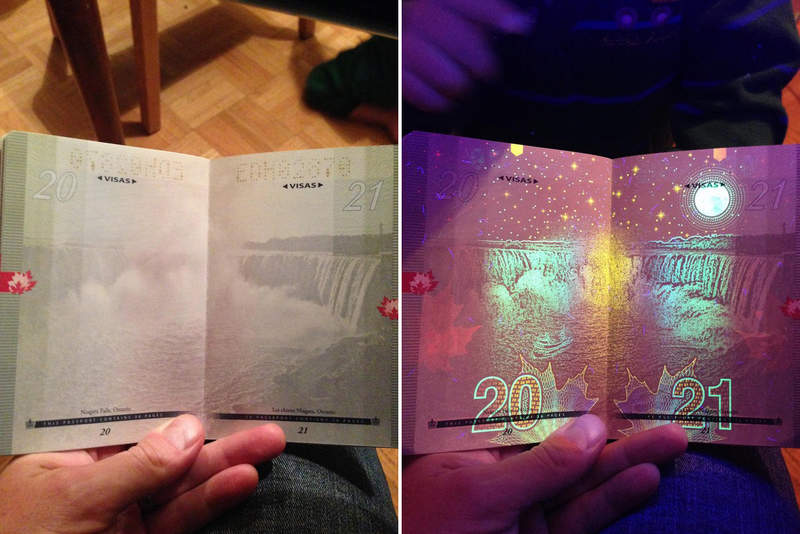 最美護照！　加拿大護照「防偽螢光線」巧思超驚豔　紫外線燈一照「瞬間讚嘆」！