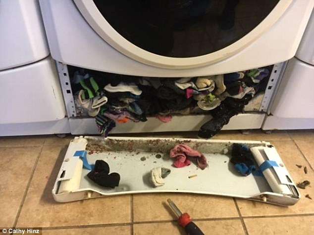 洗衣機真的會吃襪子！　他們拆開一看「炸出一堆襪子」連錢也有