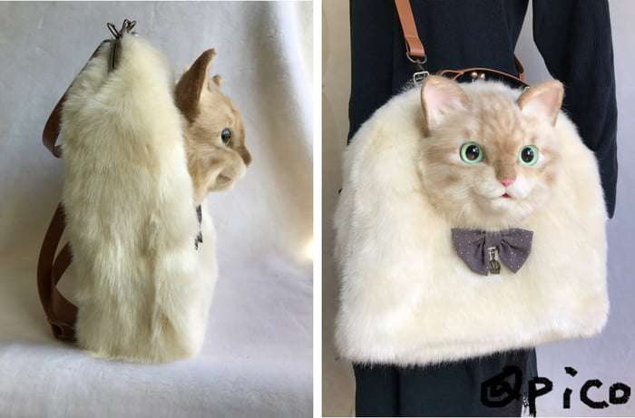不是真貓！　日本家庭主婦DIY「擬真貓包」賣翻天　路人看到會驚慌啊