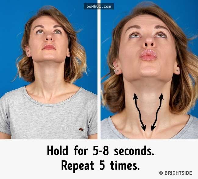 7個「簡單瘦臉運動」消除雙下巴，其實只要多做鬼臉就能打造完美瓜子臉！
