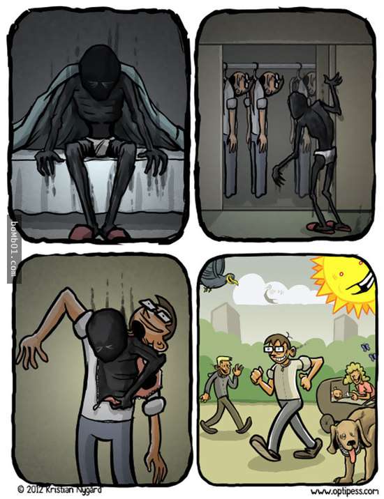 10張用幽默方式描繪憂鬱症內心的漫畫，不要再叫他們樂觀思考了…