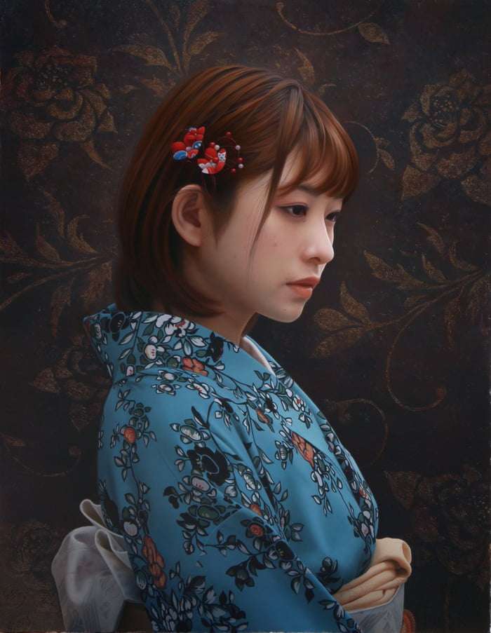 不是照片！　日本藝術家超神的「手繪肖像油畫」　彷彿下一秒她就會動起來
