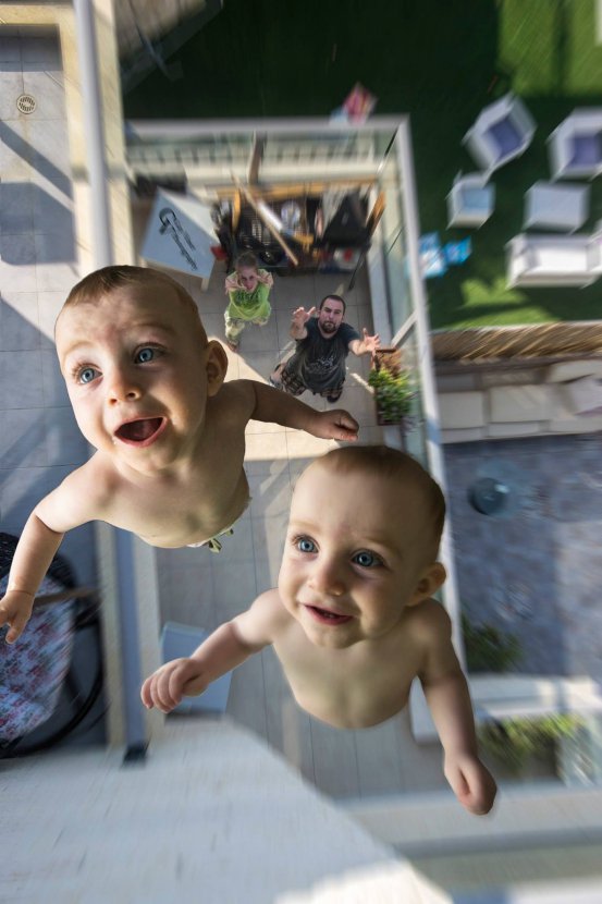 如果爸爸是攝影師…這個老爸拍的親子照一張比一張更狂，雙胞胎寶寶都要被玩壞了啦！