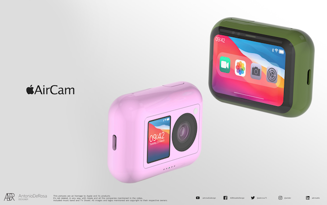 果粉來收了！Apple首款運動相機「AirCam」亮相　Siri、FaceID還有5款絕美顏色！