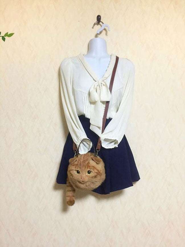 不是真貓！　日本家庭主婦DIY「擬真貓包」賣翻天　路人看到會驚慌啊