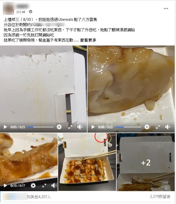 內湖八方雲集鍋貼遭控「有蛆在蠕動」！業者聲明「不可能」　北市衛生局回應了