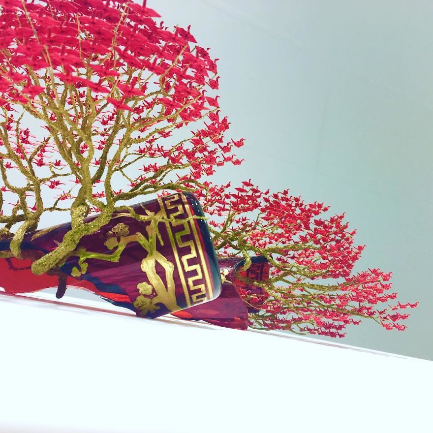 乍看以為是樹葉…　日本藝術盆栽近看「3000朵翅膀」美到屏息