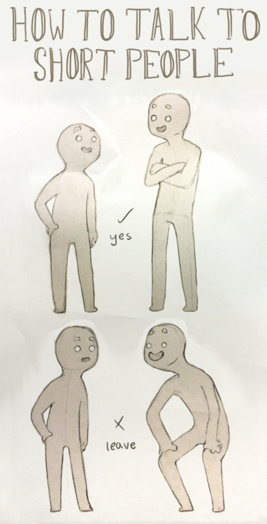 16張賤賤惹人笑的「高個子如何和矮個子說話」插畫！