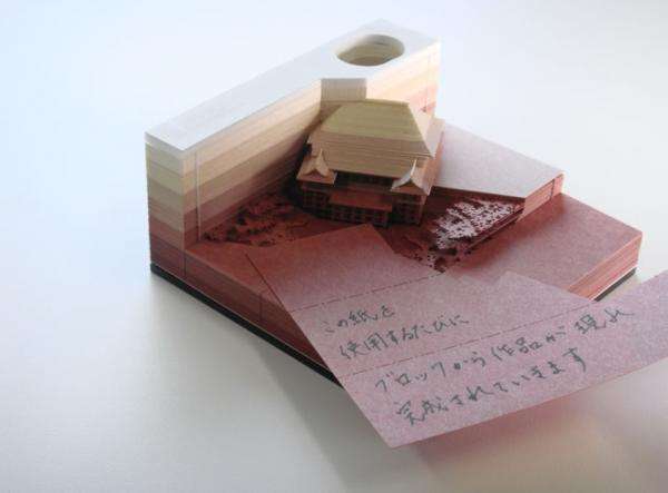 伴手禮拜託買這個！　日本「紙雕便條紙」撕每一張都是驚喜　最後現出「超凡精緻模型」美哭