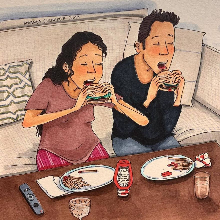 談速食愛情的不會懂　30張老夫老妻私底下的「超誠實相處插畫」